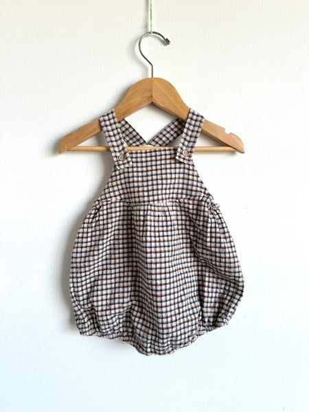 Zara Checkered Bubble Romper • 6-12 months