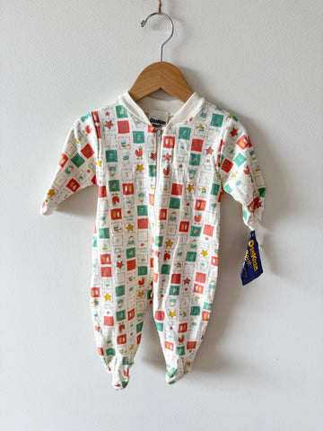 NEW Vintage OshKosh Red and Green Beach Onesie • Small (3-6 months)