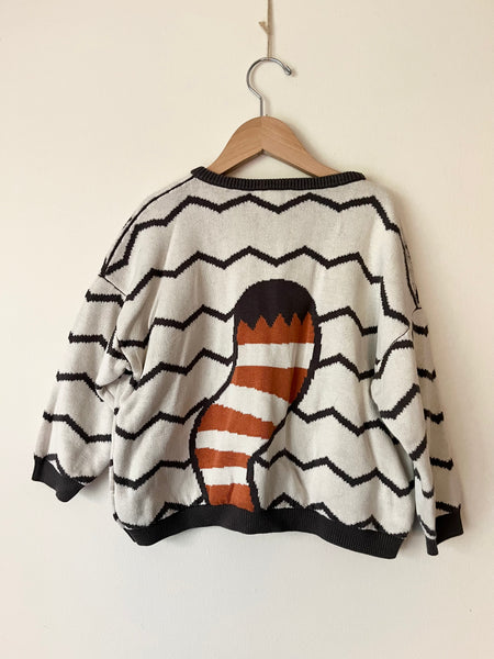 Red Caribou Red Panda Knit Sweater •  5-6 years