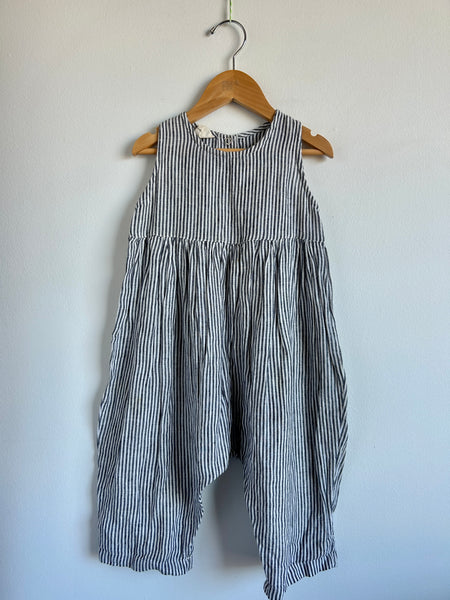 Red Creek Linen Striped Linen Romper • 2-3 years