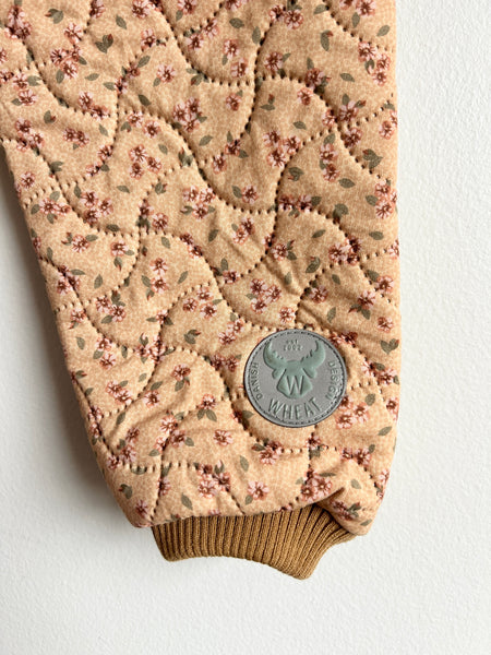 Wheat Quilted Yellow Floral Pants • 4-5 years