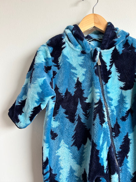 Hatley Blue Trees Fleece Suit • 12-18 months