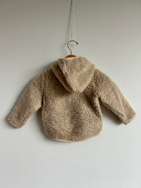 Alwero Wool Zip Up Cream Hoodie Jacket • 1-2 years (xxs)