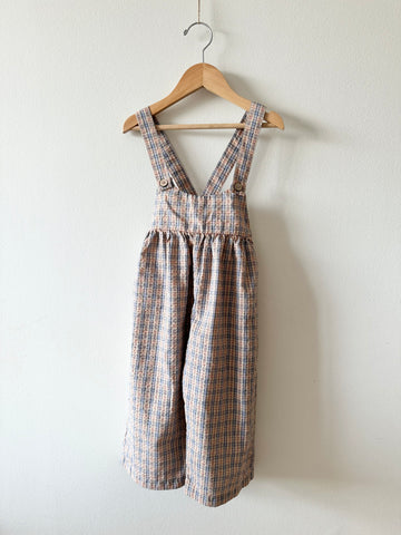 Zara Plaid Lightweight Seersucker Overalls • 2-3 years