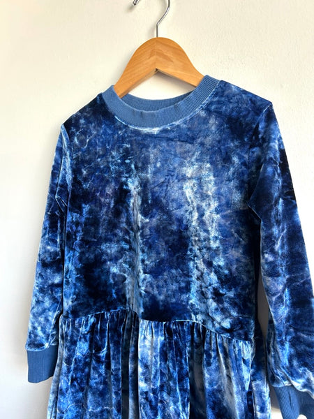 Minti Melbourne Blue Velour Dress • 4-5 years