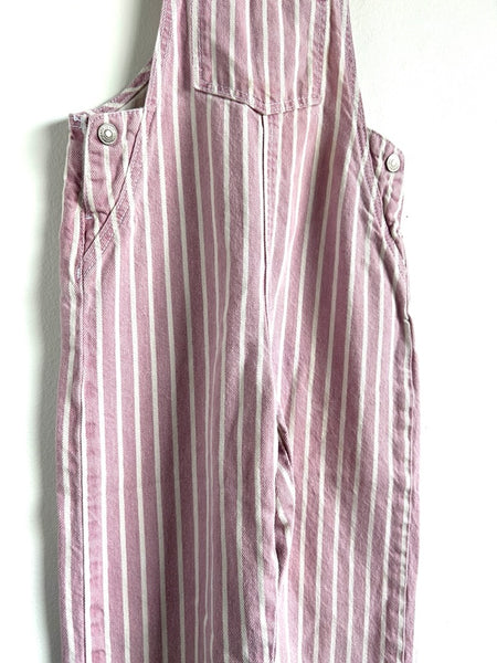 Zara Pink Striped Overalls • 4 years