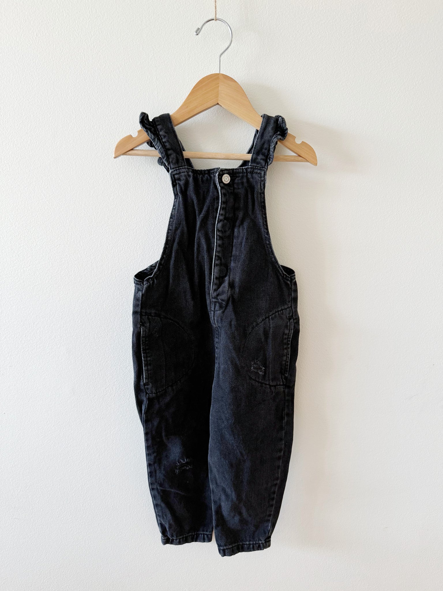 Zara Black Denim Overalls • 2-3 years