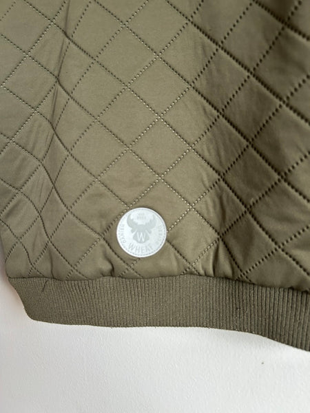 Wheat Olive Green Fleece Lined Quilted Jacket • 5-6 years