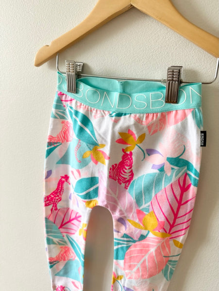 NEW Bonds Floral Leggings with Blue Waistband • 18-24 months