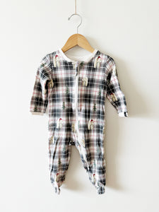 Deux Par Deux Polar Bear Plaid Zipper Sleeper • 12-18 months