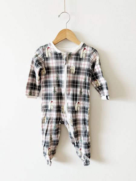 Deux Par Deux Polar Bear Plaid Zipper Sleeper • 12-18 months