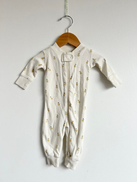 Quincy Mae Lemons Long Sleeve Romper • 0-3 months