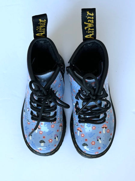 NEW Doc Marten Mushroom Blue Leather Boots • 8c