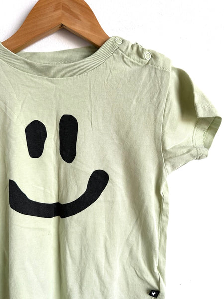 Molo Green Smiley Tee Shirt • 2-3 years