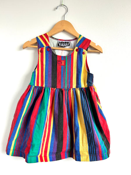 Vintage Wana Wear Striped Cotton Dress • 3-5 years (small)