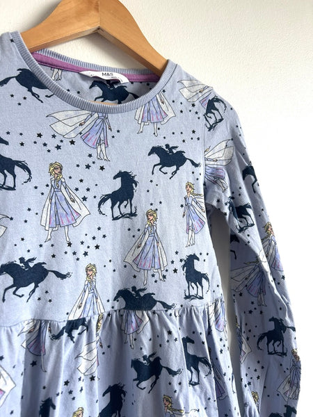 M&S x Disney Frozen Long Sleeve Cotton Dress • 6-7 years