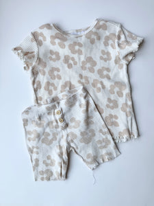 Zara 2pc Leopard White Shorts Set • 18 months - 3 years