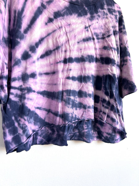 Rowdy Sprout Purple and Blue Tie Dye Boxy T-Shirt • 6-9 years