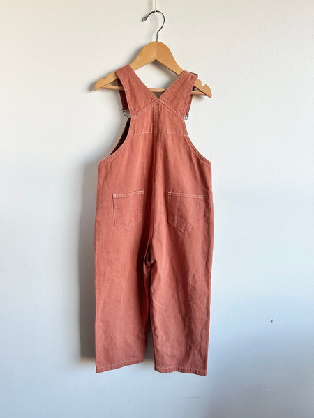 Little Choux Light Red Denim Overalls • 4-6 years