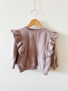 Zara Purple Ruffle Sweatshirt • 2-3 years