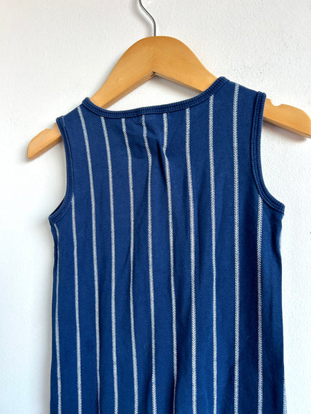 Miles the Label Blue Tank Romper with Lines • 18-24 months