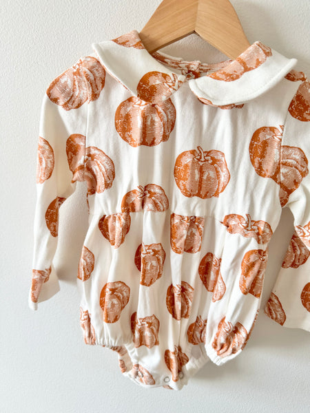 Kate Quinn Pumpkin Bubble Romper • 2 years