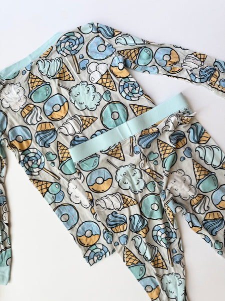 Little Sleepies Blue Sweets 2pc Bamboo Set • 2-3 years