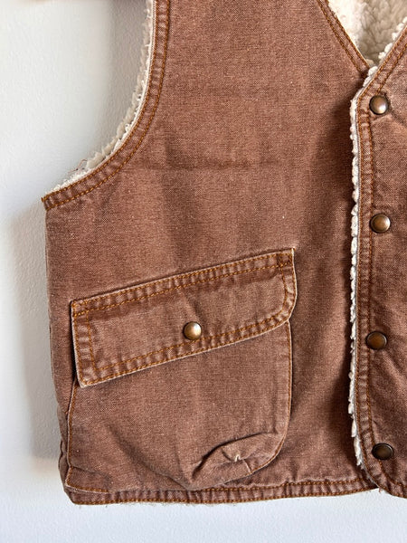 Vintage Please Mum "Safari Adventure" Brown Canvas Vest • 4-7 years