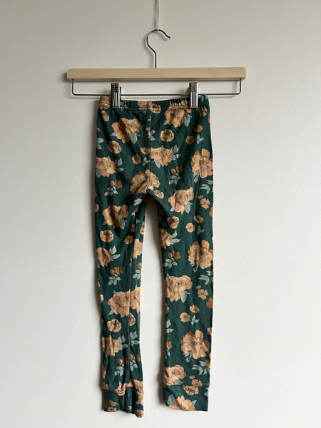 Little and Lively Green Peony Leggings • 5 years