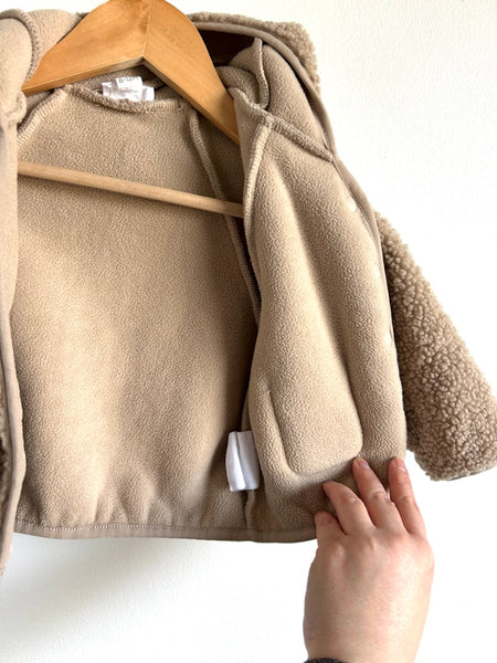 Jamie Kay Tatum Sherpa Hoodie with Ears Button Up Sweater • 6-12 months