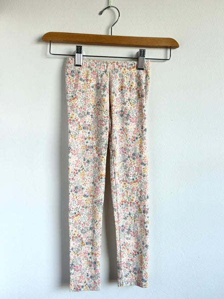 Wheat Pink and Blue Floral Leggings • 5 years