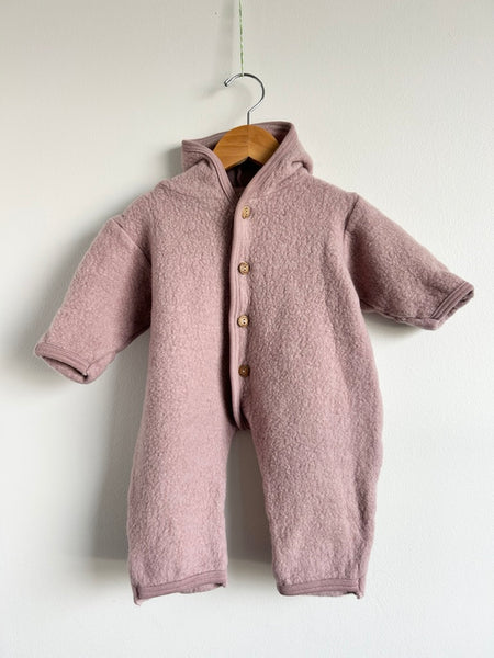 PLAY Engel Wool Pink Button Romper • 3-6 months
