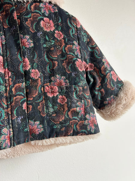 Louise Misha Blue Floral Lined Jacket • 12 months