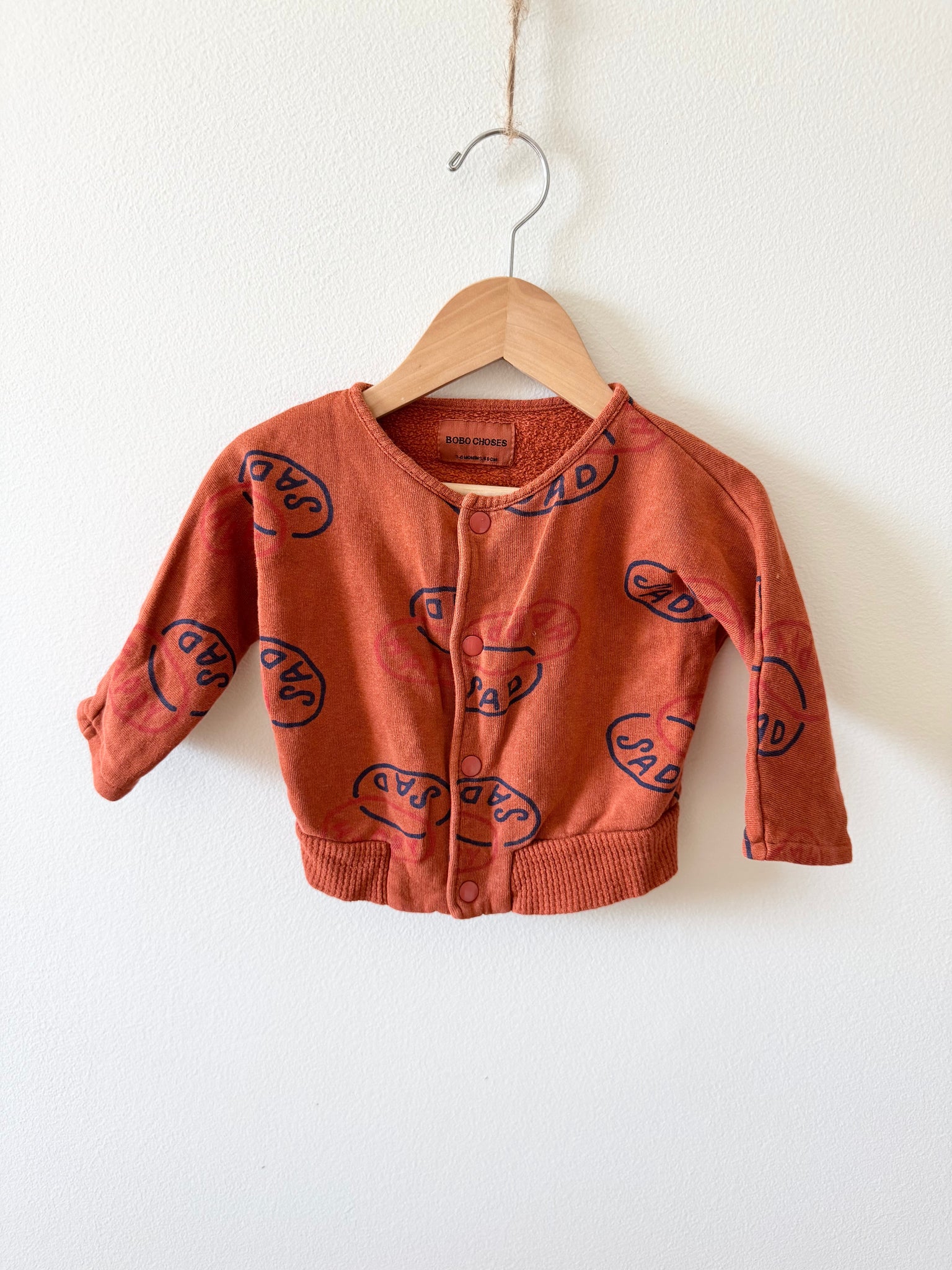 Bobo Choses Red Button Cardigan • 3-6 months