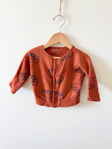 Bobo Choses Red Button Cardigan • 3-6 months
