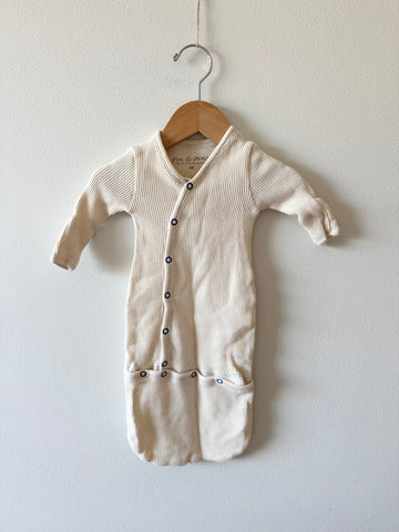 Fin and Vince White Waffle Cotton Bundler Suit • Newborn