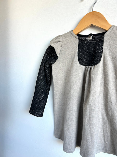 Cokluch Grey and Black Ruffle Long Sleeve Dress • 3 years