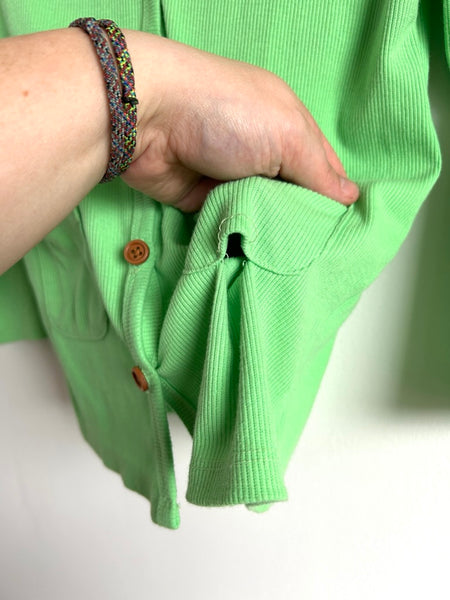 Beau Hudson Bright Green Ribbed Cardigan • 7 years