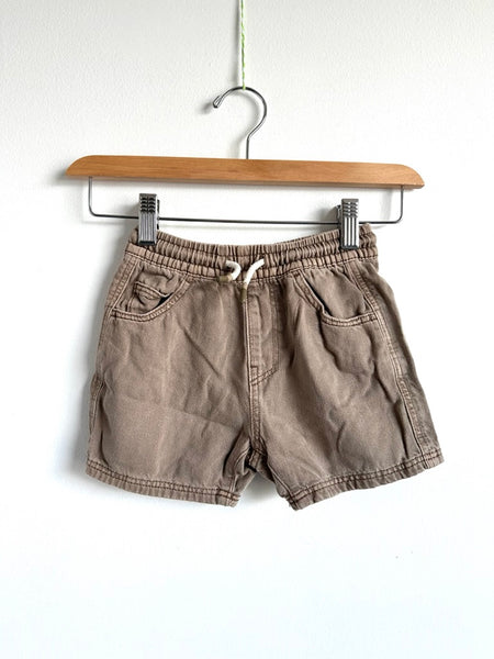 Zara Brown Cotton Canvas Shorts • 4-5 years