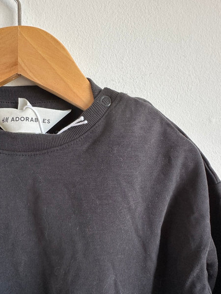 NEW H&M Long Sleeve Black Top • 1-2 years