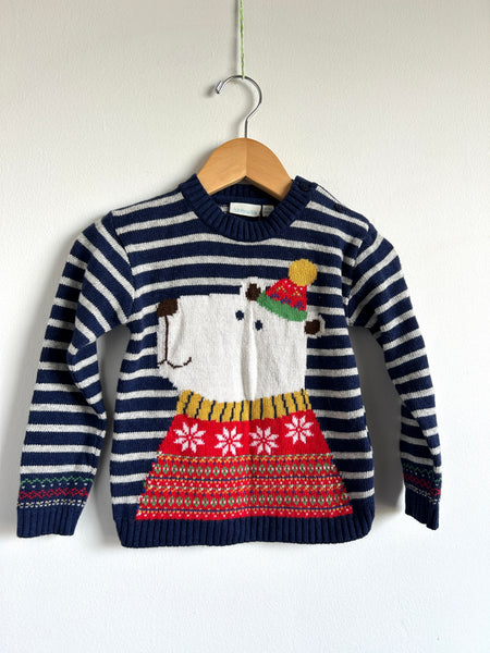 NEW JoJo Maman Bébé Polar Bear Knit Sweater •18-24 months