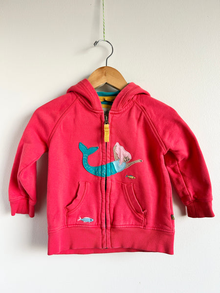 Frugi Pink Mermaid Zip Up Hoodie • 18-24 months