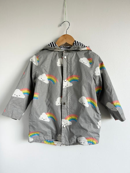 Whistle and Flute Lined Grey Rainjacket • 3-4 years