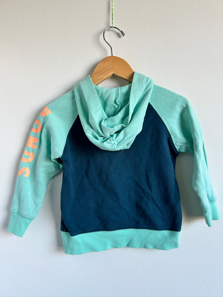 Bonds Blue 2-Tone 1/4 Zip Lightweight Hoodie • 3-4 years