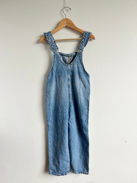 Zara Denim Overalls with Yellow Flowers • 5-6 years
