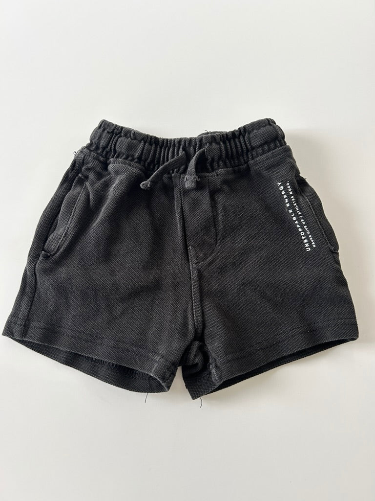 Zara Black Cotton Functional Drawstring Shorts • 12-18 months *