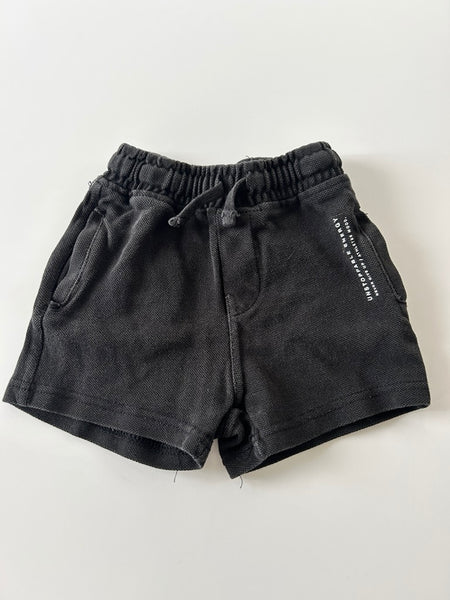 Zara Black Cotton Functional Drawstring Shorts • 12-18 months *