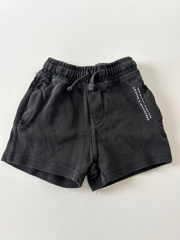Zara Black Cotton Functional Drawstring Shorts • 12-18 months *
