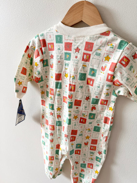 NEW Vintage OshKosh Red and Green Beach Onesie • Small (3-6 months)