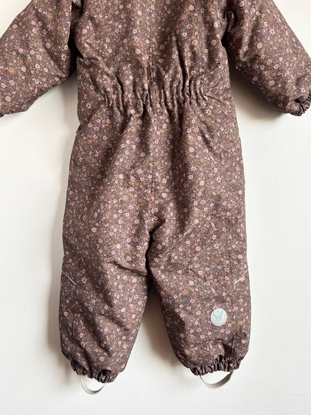 Wheat Kids Brown, Purple, and Pink Floral Nickie Snowsuit • 2-3 years